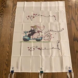 Satin Flag 28”x40”Just Married Scooter Bride/Groom